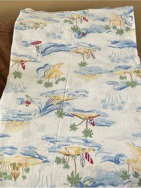 Pottery Barn Kids Island Surf Hawaiian Blue Ocean Duvet Bed Cover Full/Queen